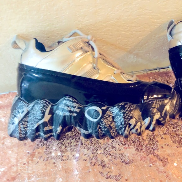 ANTHONY WANG PLATFORM SNEAKERS BLACK AND SILVER EXCELLENT CONDITION - Picture 7 of 12